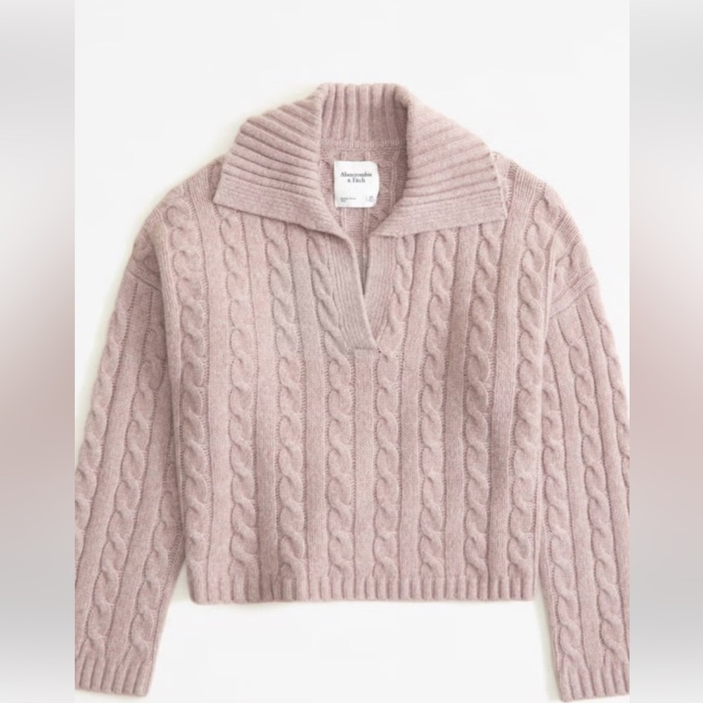 Abercrombie‎ and Fitch Women's Cable Knit Sweater - Pink Size XS